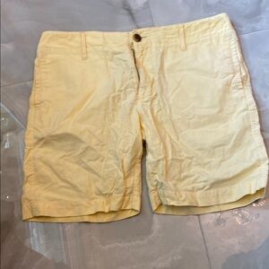 Yellow Casual Bermuda Shorts with Classic Design 100 % cotton